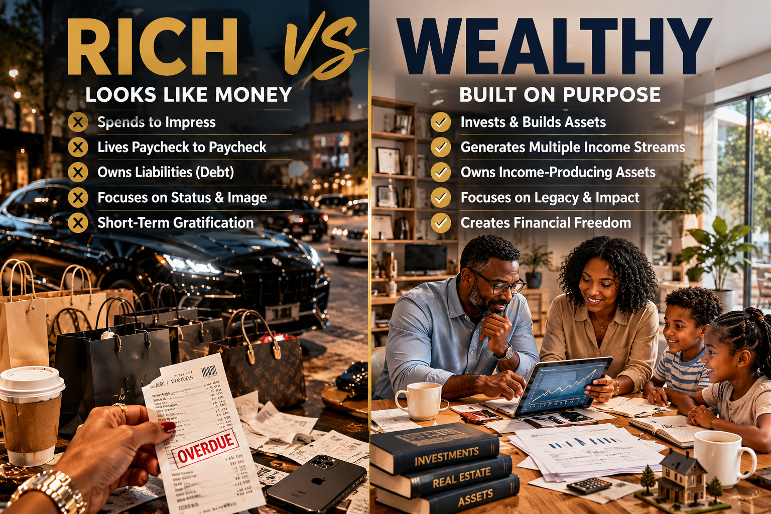image of  rich vs. wealthy
